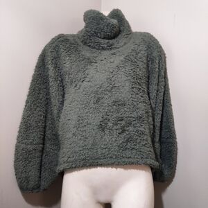 Lululemon Warm Restore Sherpa Pullover Army Green XS/S Flaw Teddy